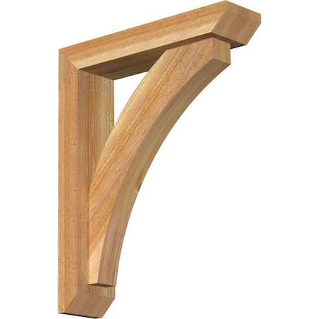 Ekena Millwork Thorton Slat Rough Sawn Bracket w/ Offset Brace, Western Red Cedar, 4"W x 16"D x 20"H BKT0402X16X20THR06RWR